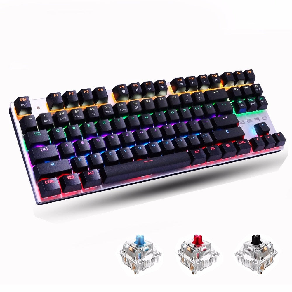 Keyboard 87 keys Blue Switch Gaming Keyboard